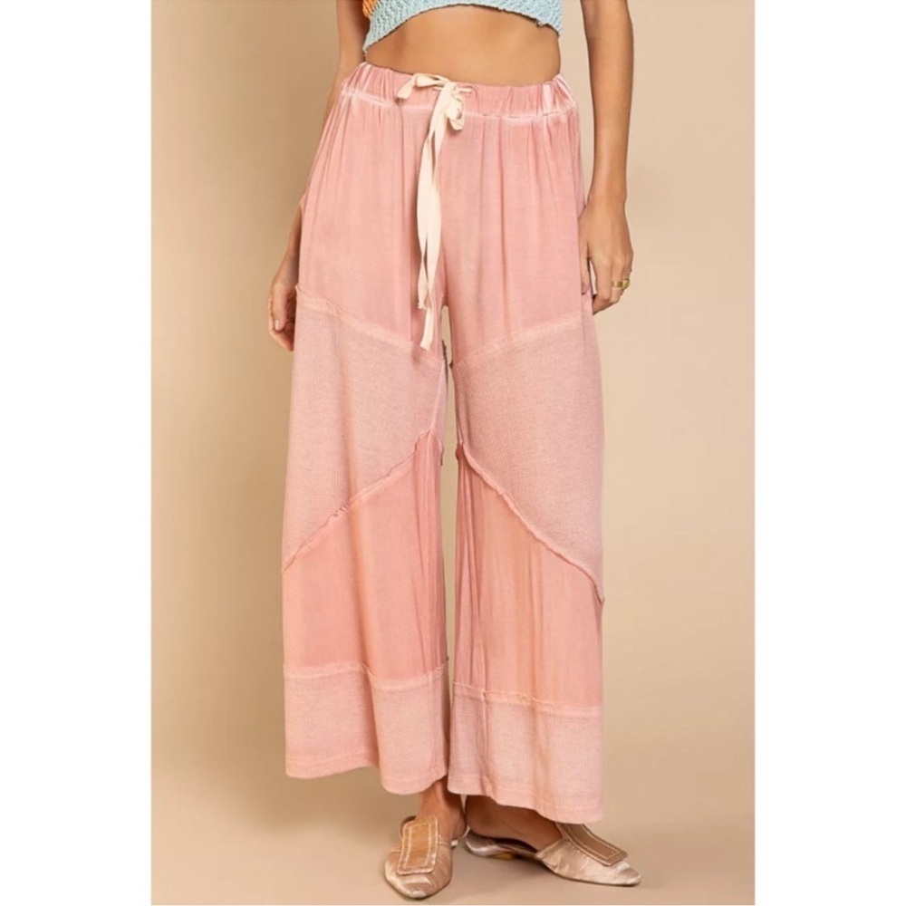 POL Light Pink Wide-Leg Pants
